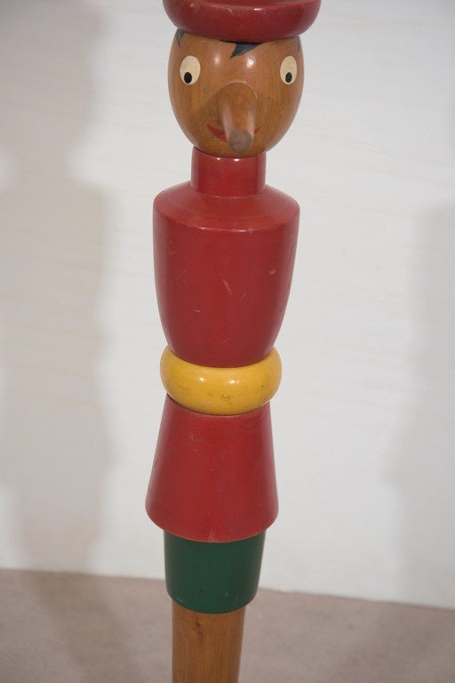 Mid-Century Modern Italian Midcentury Child's Wooden Clothes Valet as Pinocchio by Ma.Gi