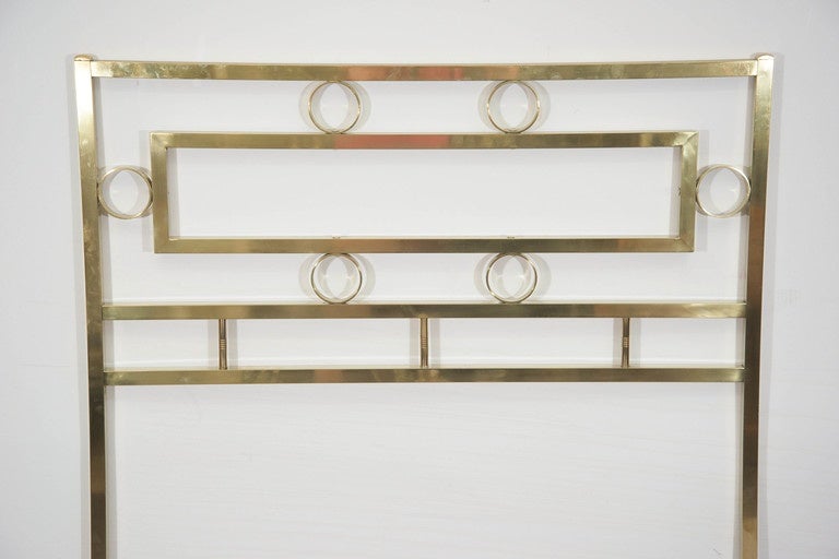 Pair of Midcentury Tommi Parzinger Style Brass Hollywood Regency Headboards