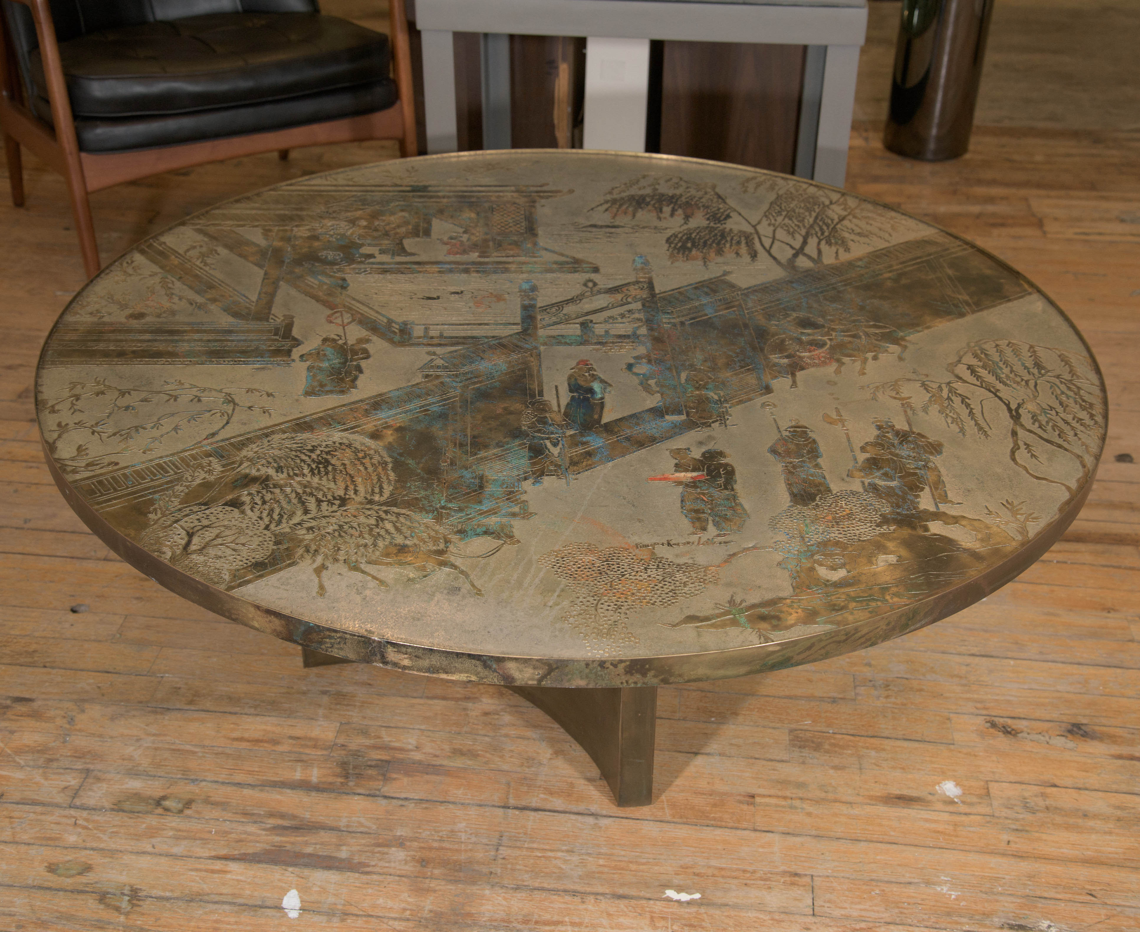 Philip & Kelvin LaVerne 'Chan' Coffee Table in Patinated Bronze and Pewter