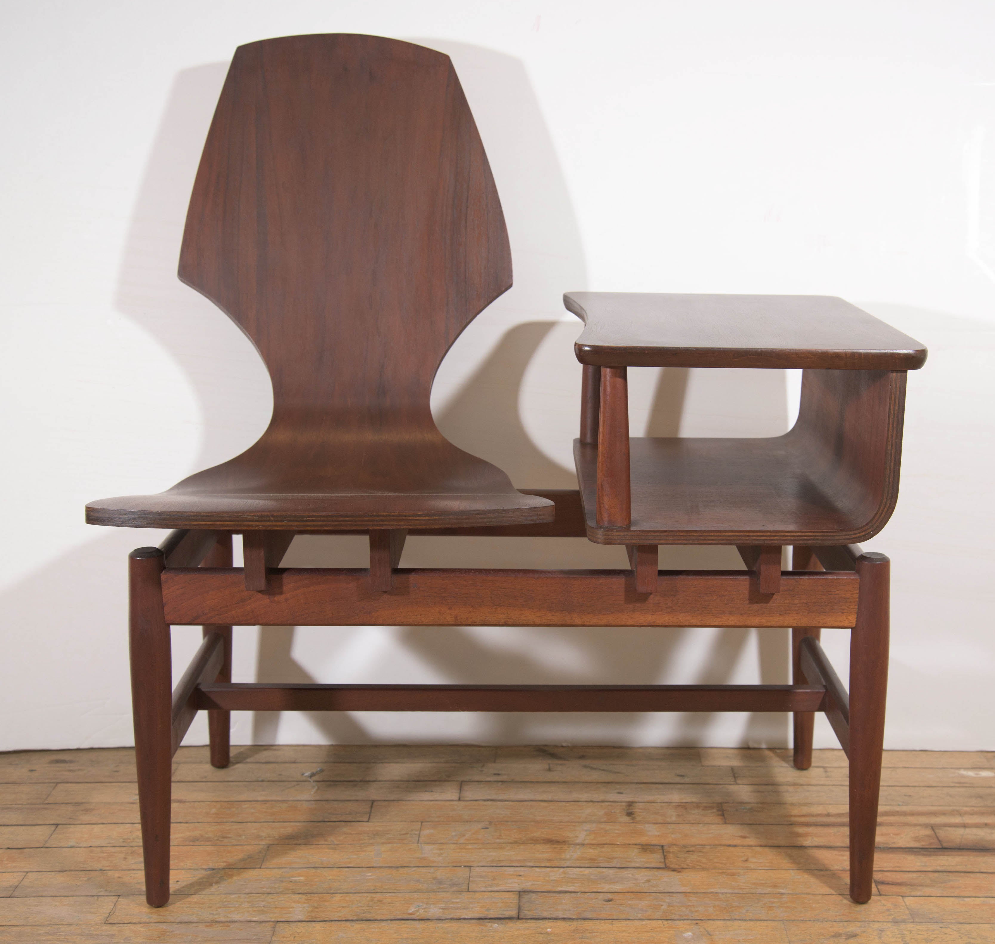 Midcentury Scandinavian Rosewood Telephone Table and Side Chair at 1stDibs