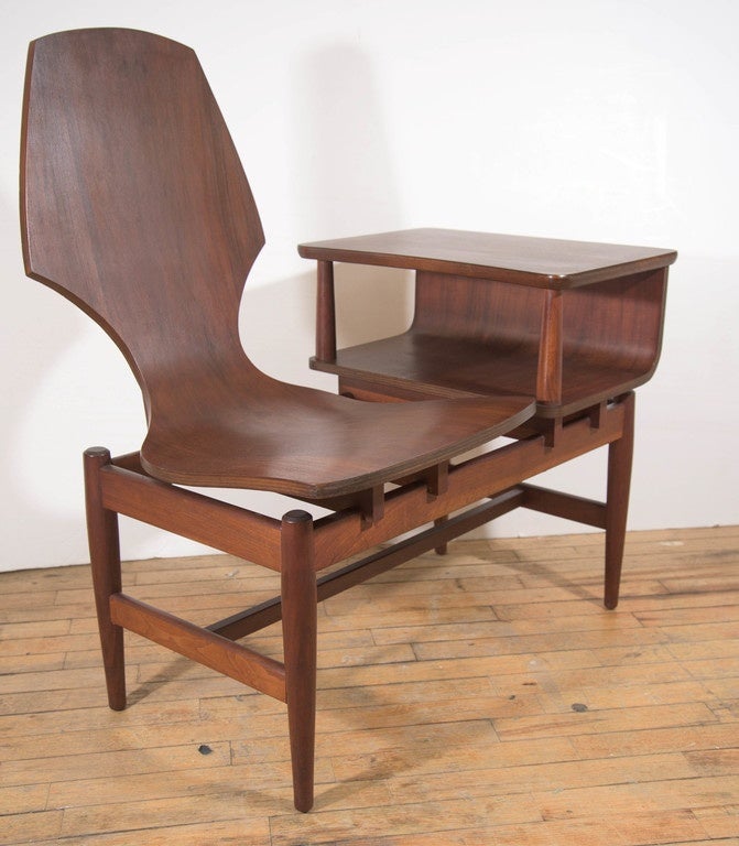 Scandinavian Modern Midcentury Scandinavian Rosewood Telephone Table and Side Chair