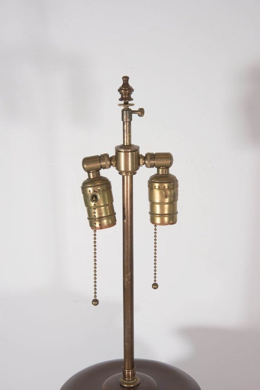 Midcentury Custom Made Carved Mahogany Urn Table Lamp 1