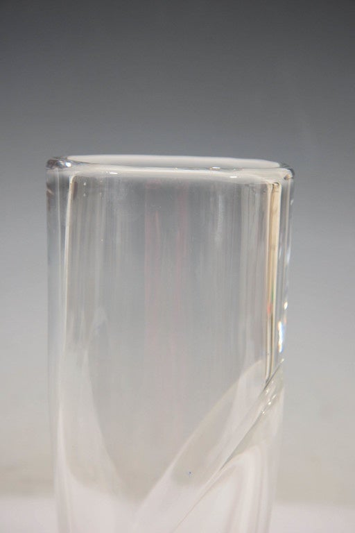 Swedish Sven Palmquist Art Deco Cased Glass Crystal Vase for Orrefors