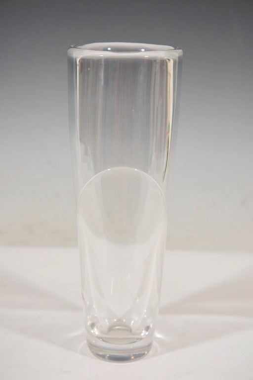 Sven Palmquist Art Deco Cased Glass Crystal Vase for Orrefors In Good Condition In New York, NY