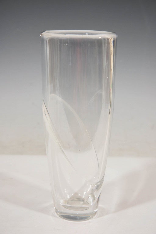 Mid-20th Century Sven Palmquist Art Deco Cased Glass Crystal Vase for Orrefors