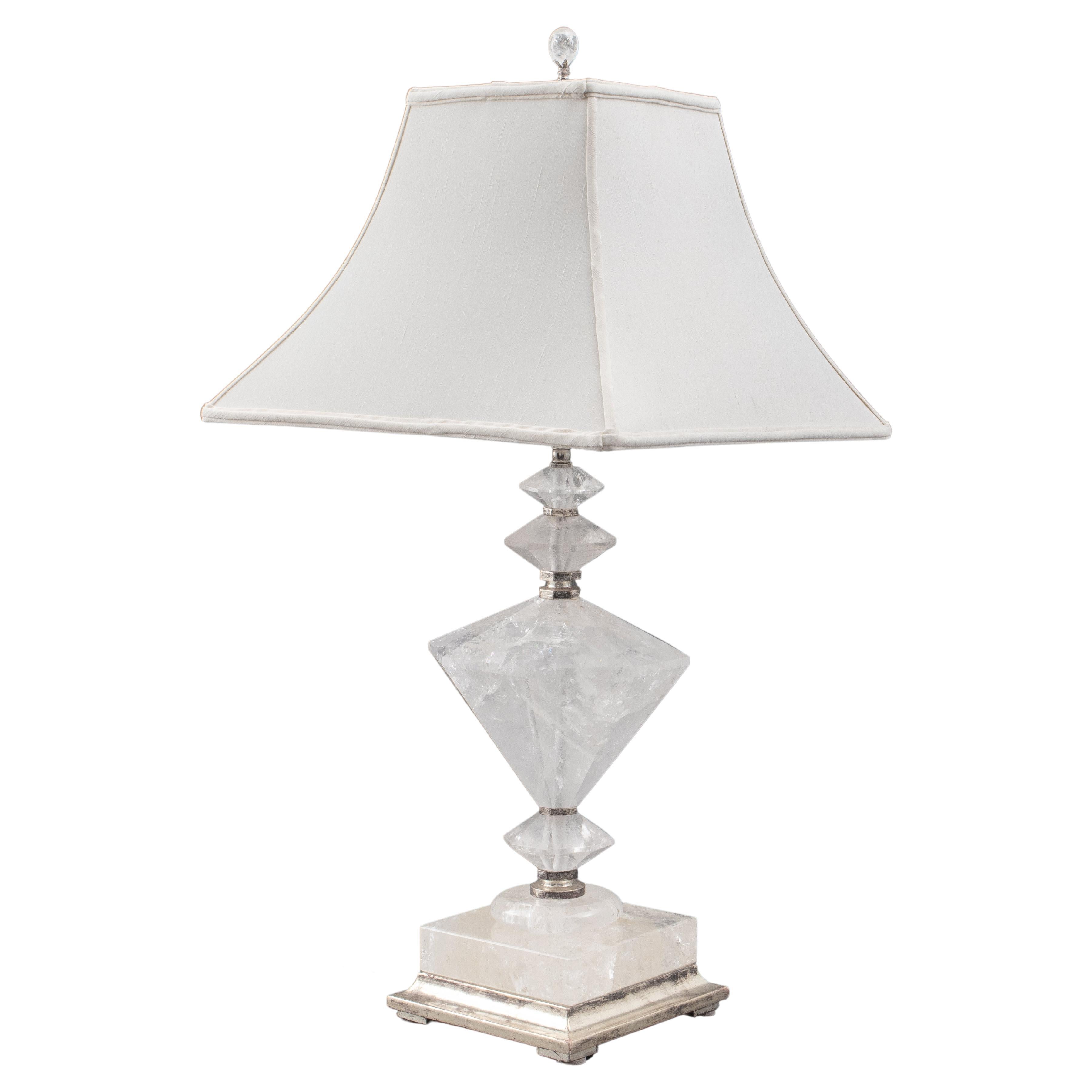 Palm Beach Modern Rock Crystal Table Lamp