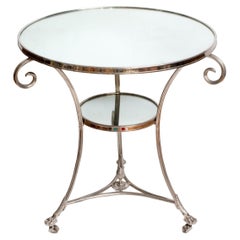 Retro Modern Neoclassical Style Glass Top Table