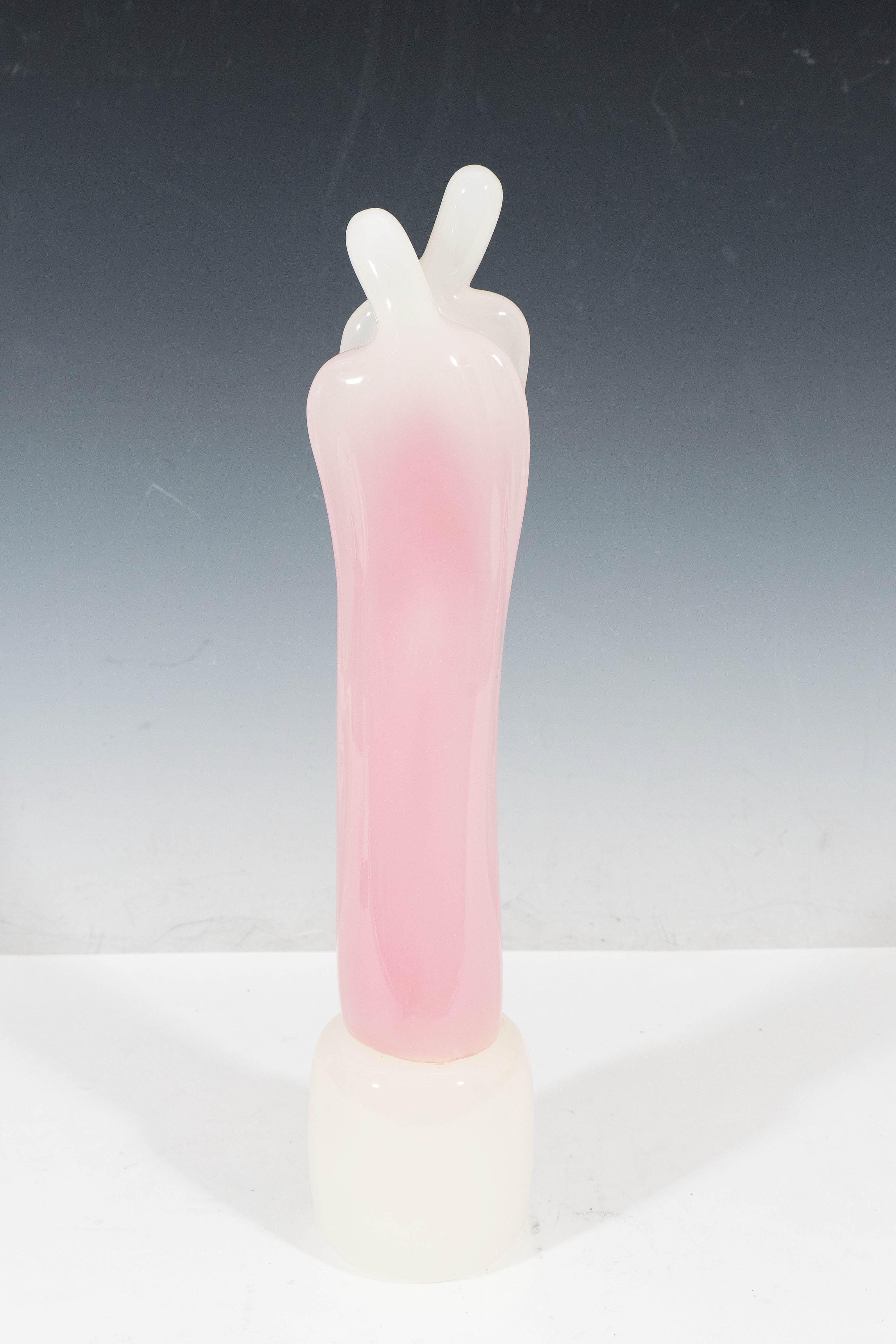 Mid-Century Modern An Italian Murano Glass Opaline Sculpture of Lovers Embracing