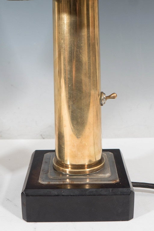 Pair of WWII Brass Artillery Shell Casings as Table Lamps In Good Condition In New York, NY