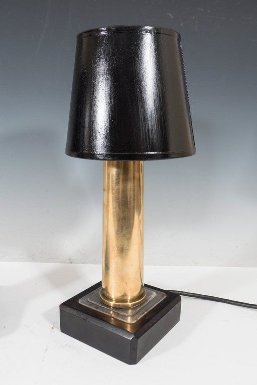 Mid-20th Century Pair of WWII Brass Artillery Shell Casings as Table Lamps