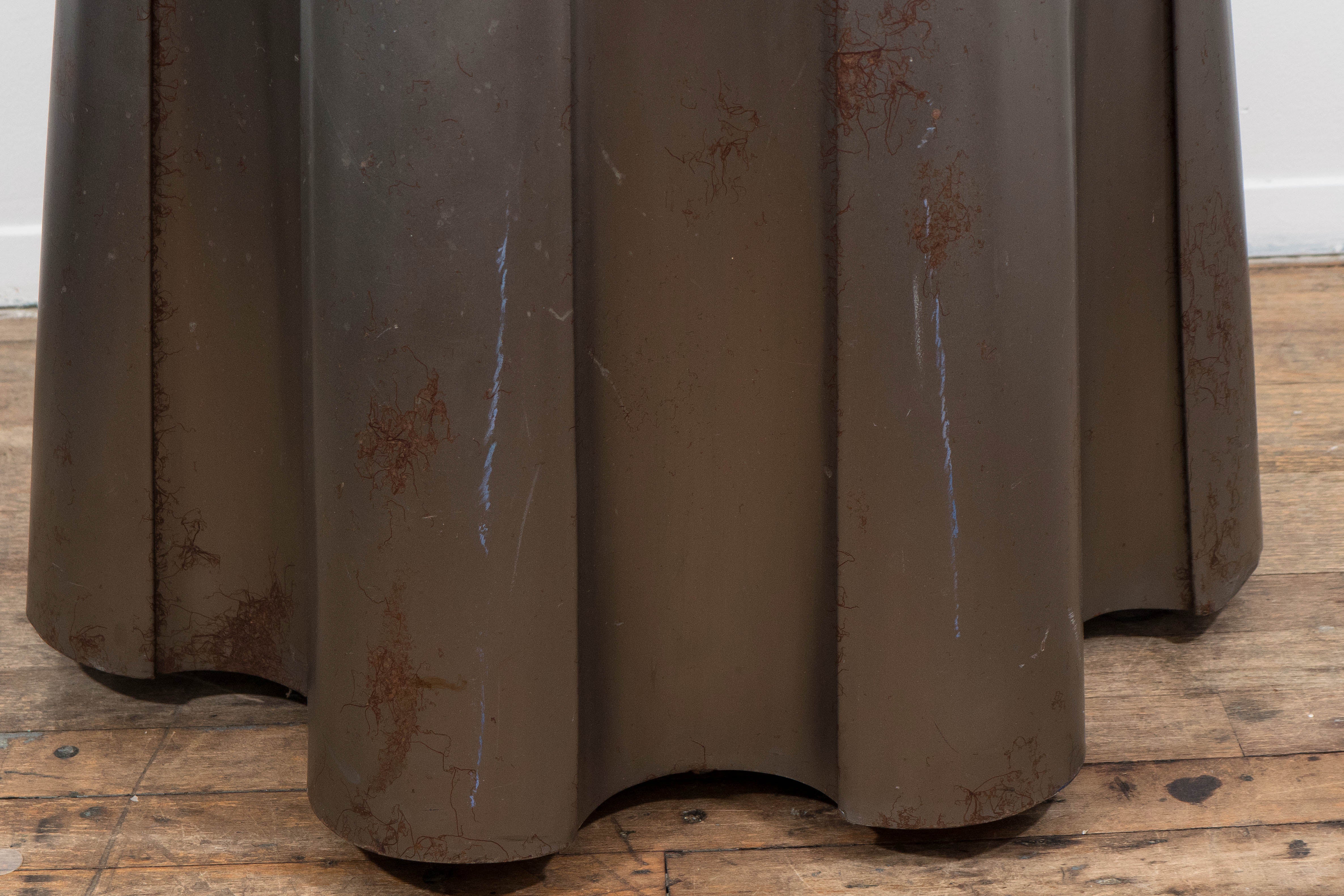 Patinated John Dickinson Style Galvanized Metal Side Table