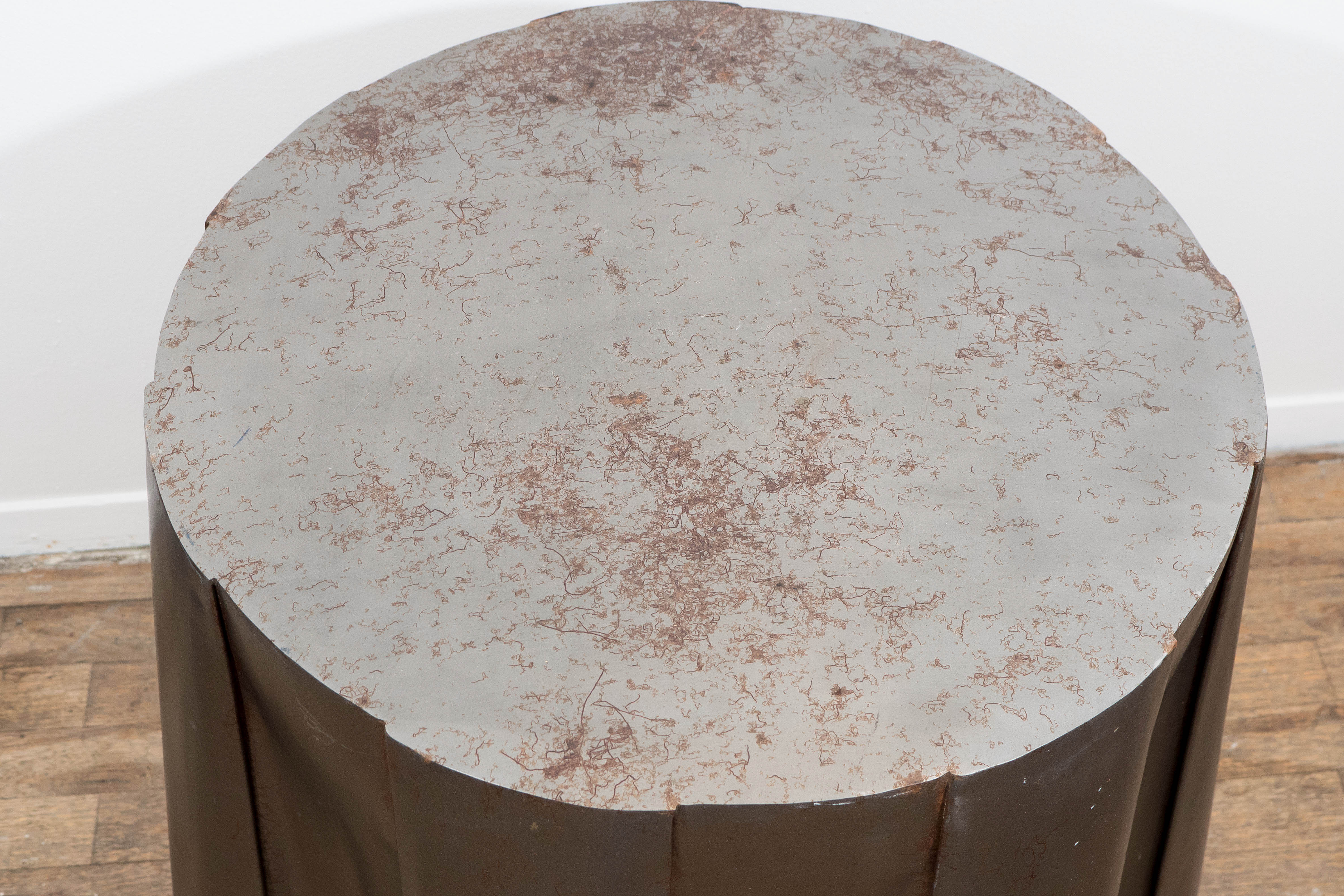 Mid-20th Century John Dickinson Style Galvanized Metal Side Table
