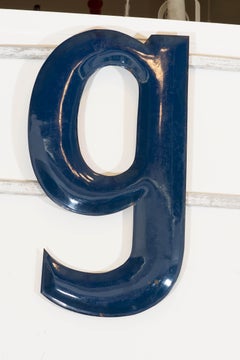 1950s American "GAS" Sign in Blue Enameled Metal