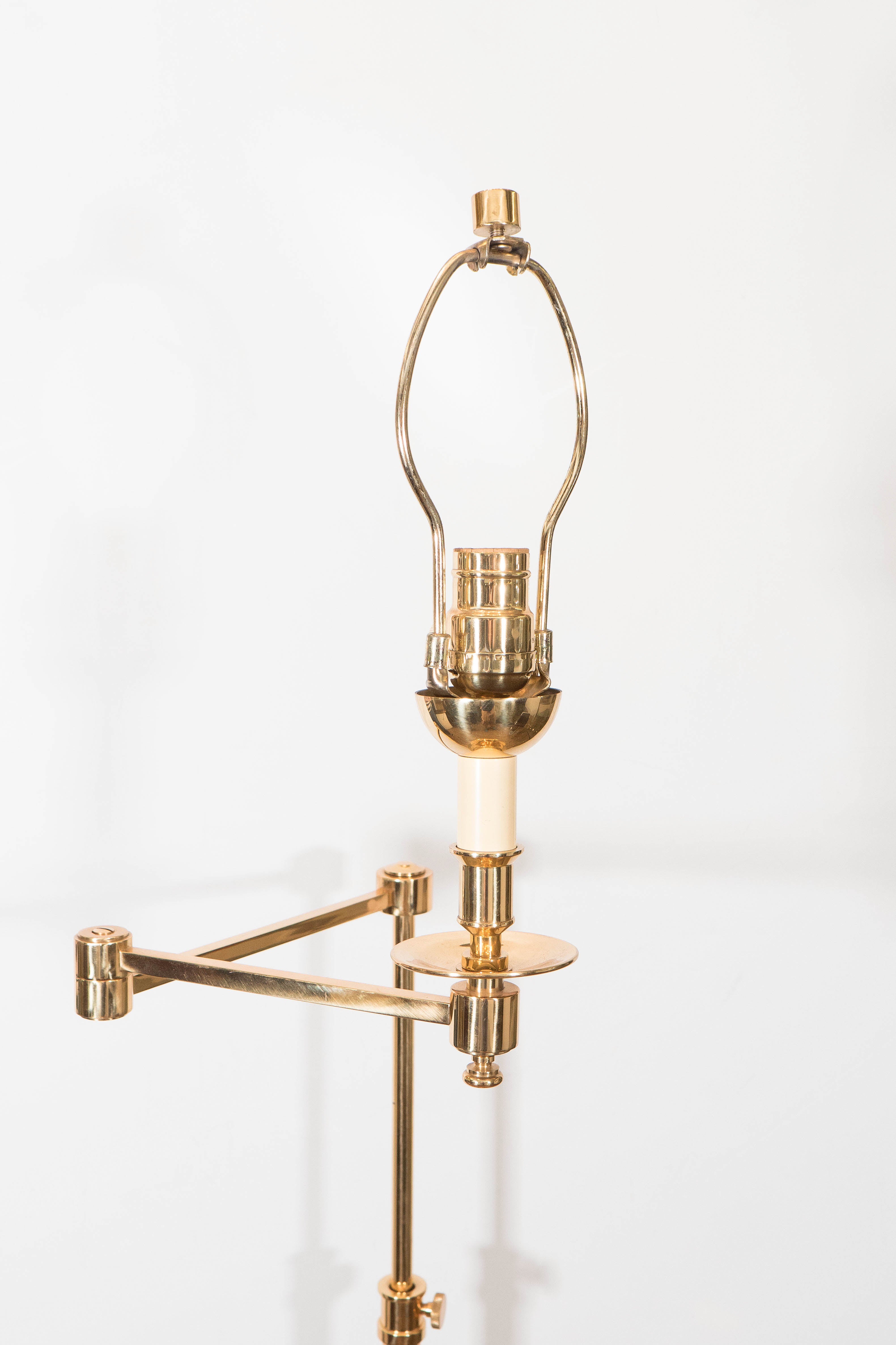 Midcentury Brass Adjustable Floor Lamp with Articulated Arm 3