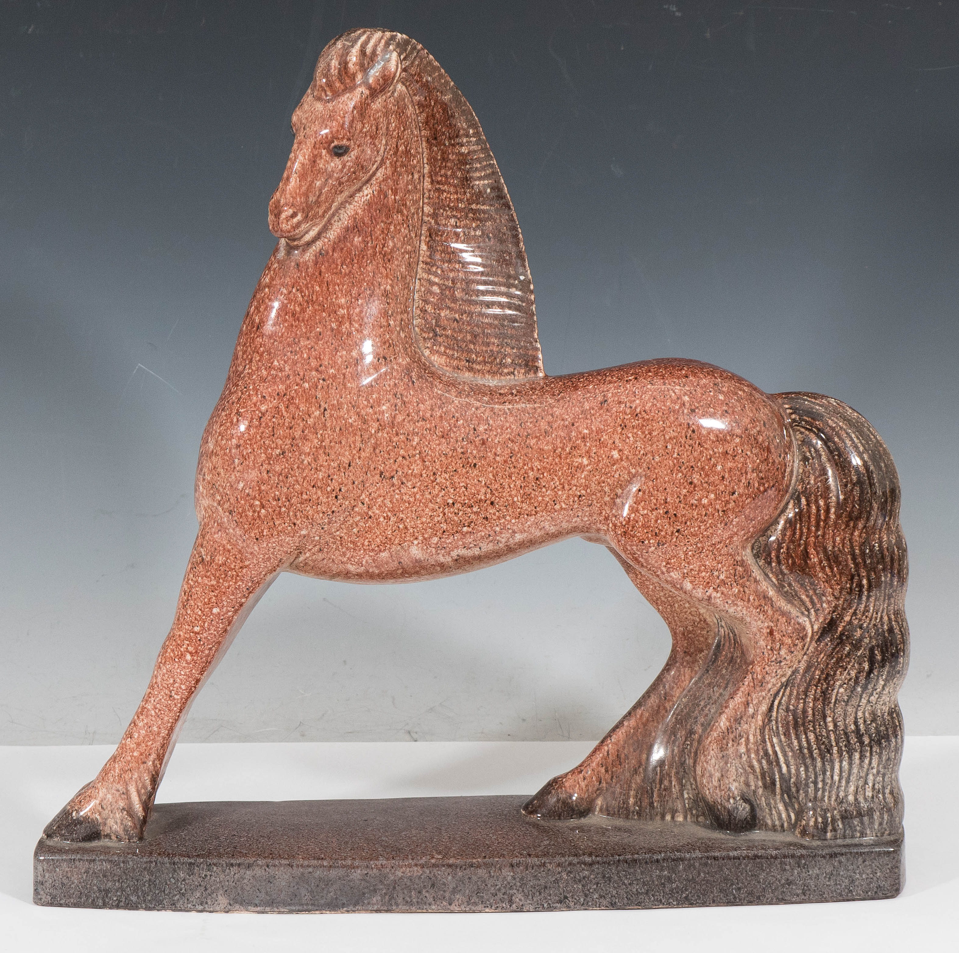 Etling Paris Art Deco Ceramic Horse by Alexandre Kelety and Marcel Guillard