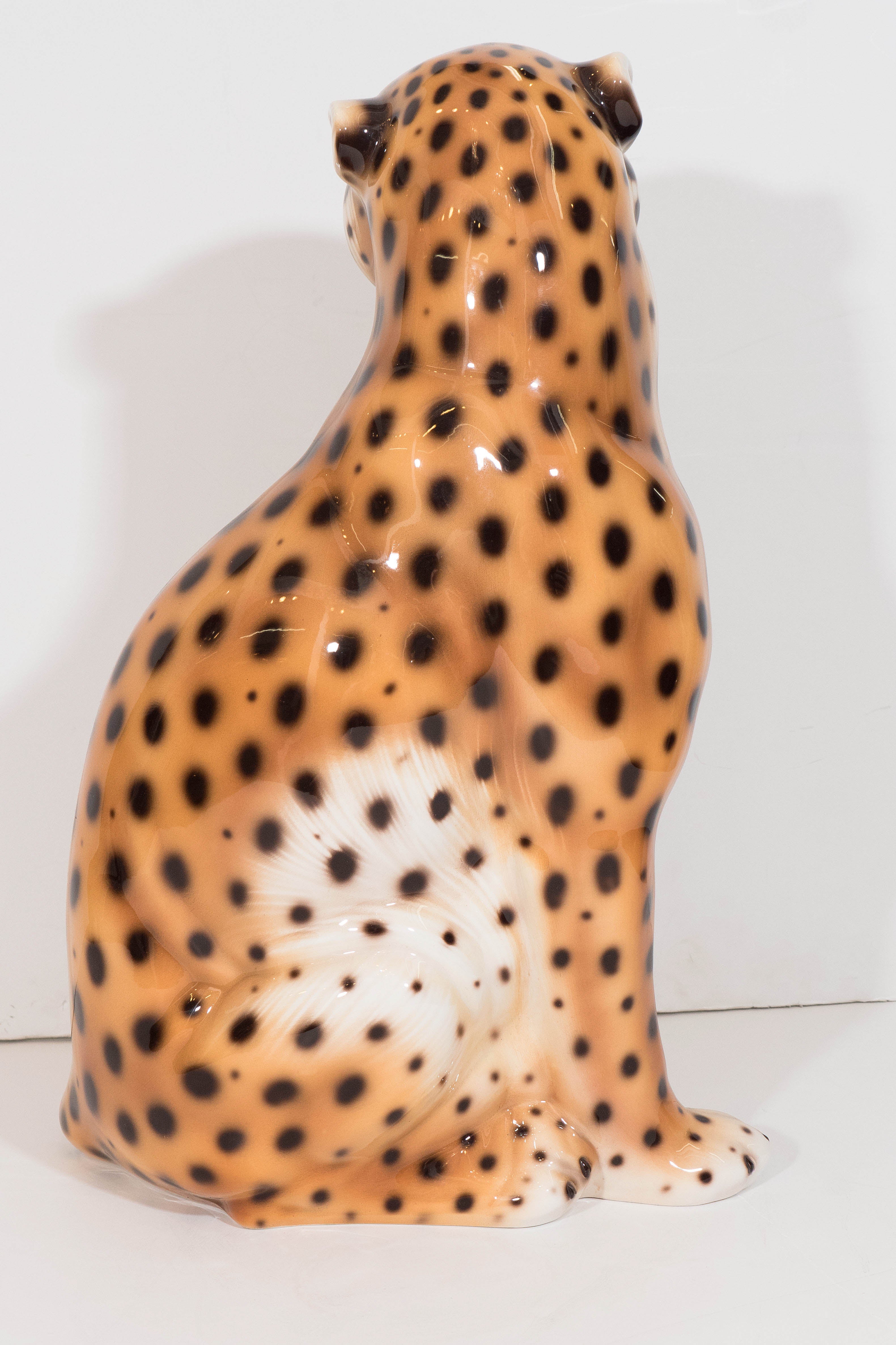 Mid-Century Modern Italian Midcentury Ceramic Leopard Sculpture