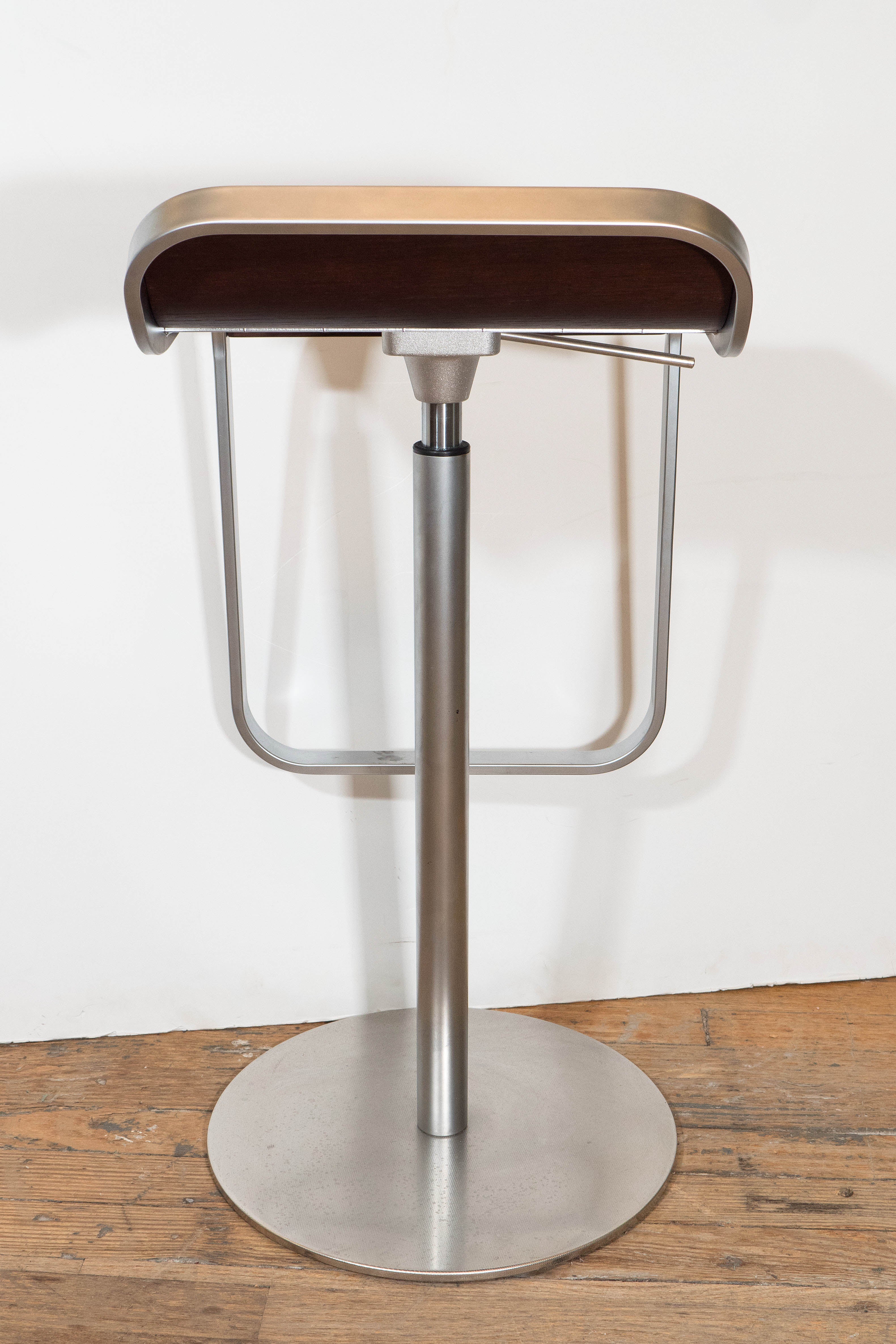 Mid-Century Modern Pair of Lem Piston Barstools in Walnut and Chrome for LaPalma