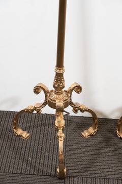 Pair of Midcentury Brass Floor Lamps by Marbro Lamp Company