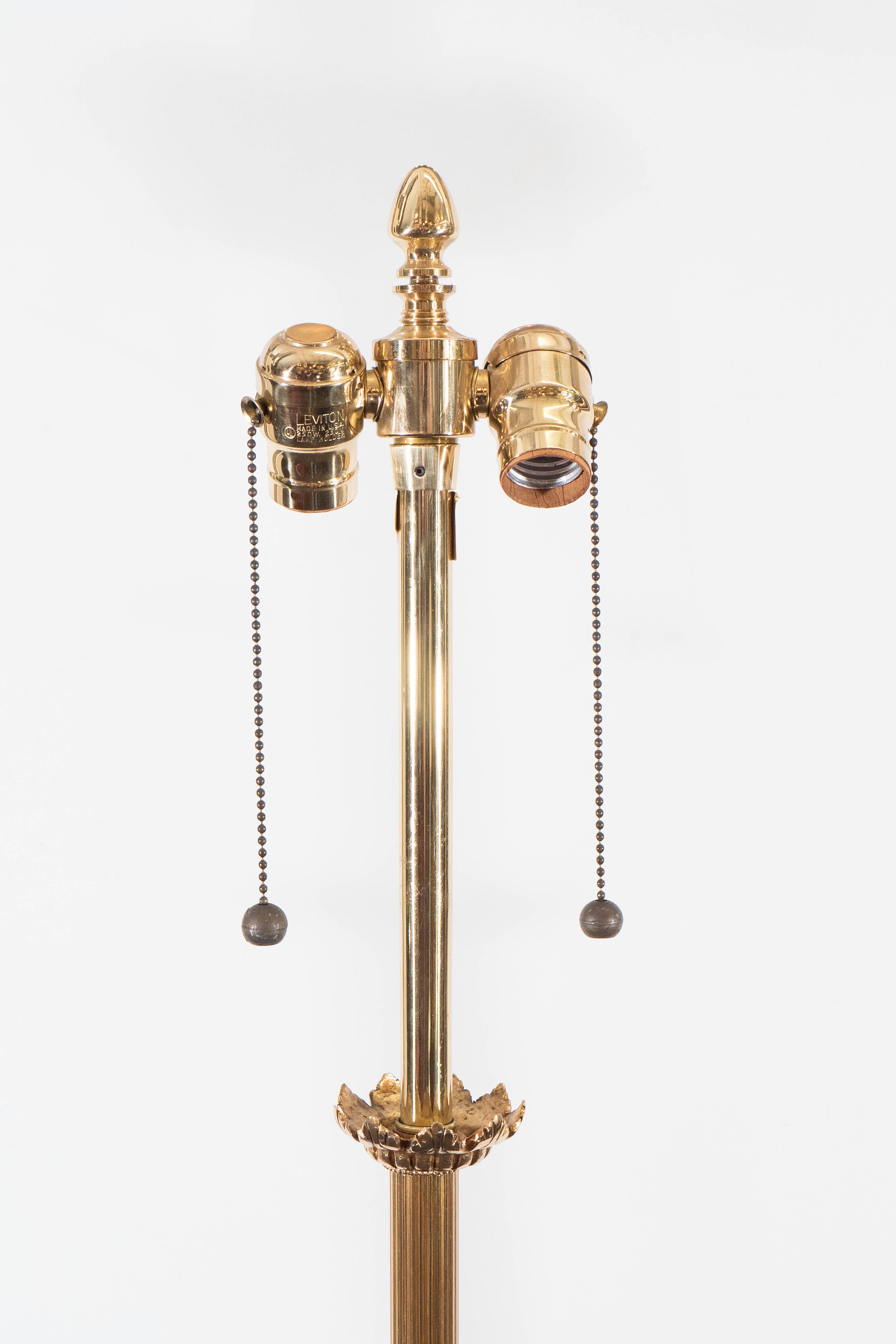 Hollywood Regency Pair of Midcentury Brass Floor Lamps by Marbro Lamp Company