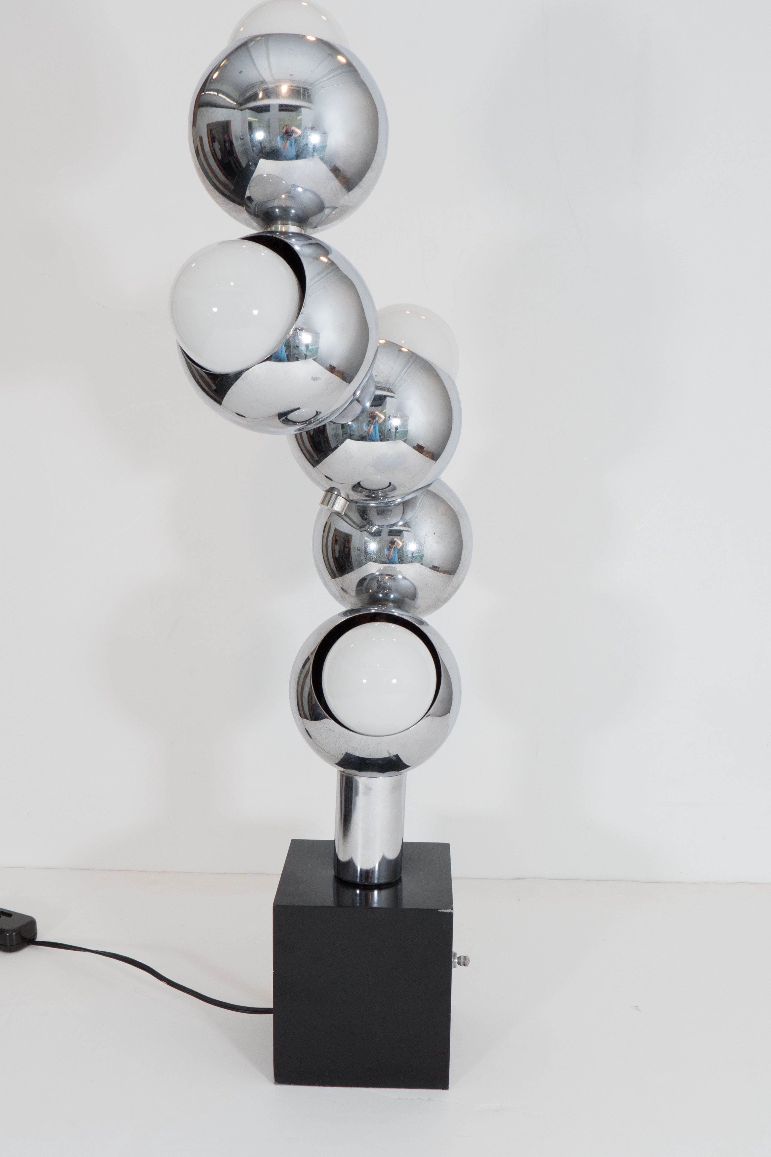 Mid-20th Century Robert Sonneman Style Five-Light 'Molecule' Table Lamp in Polished Chrome
