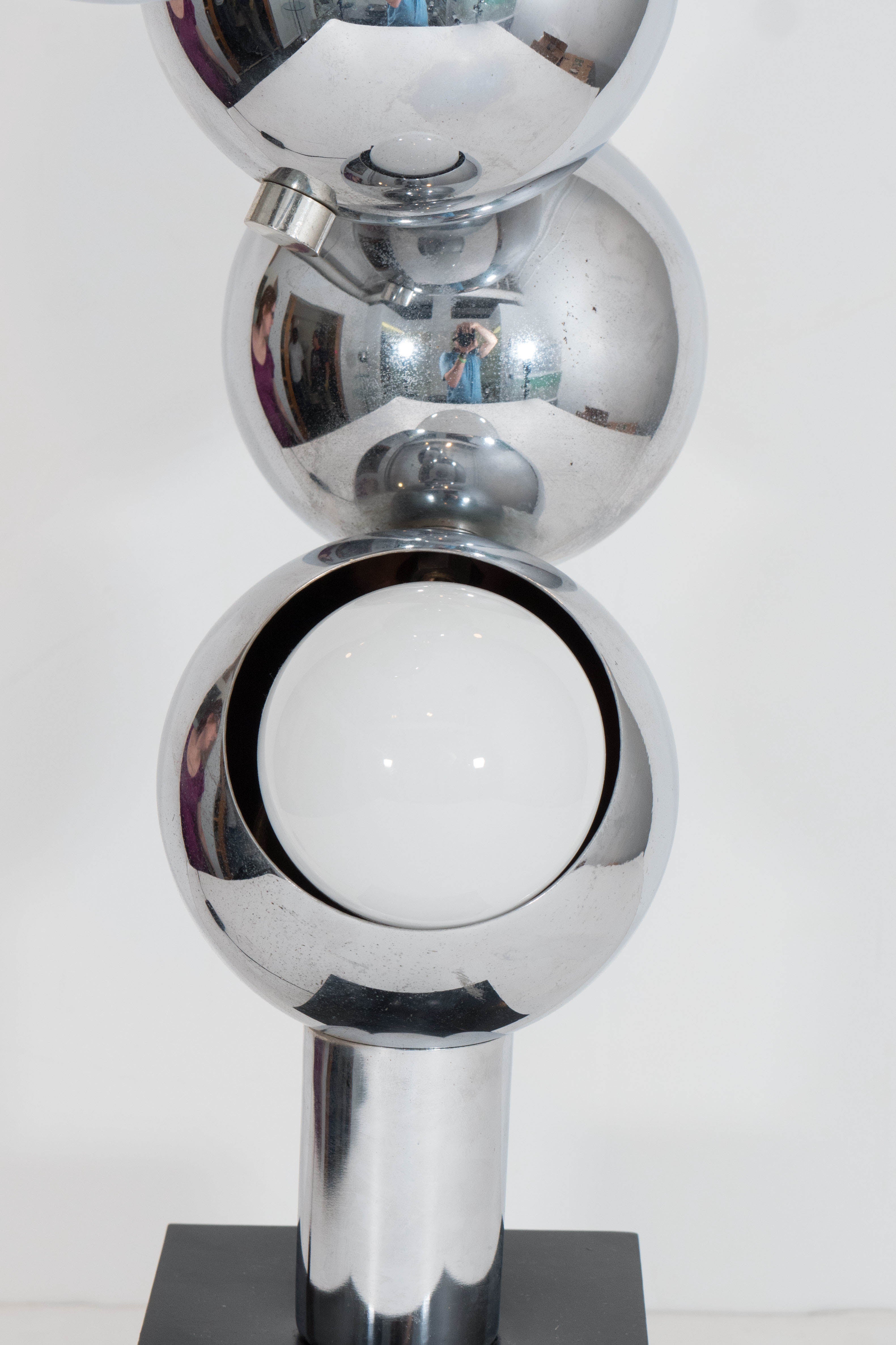 Metal Robert Sonneman Style Five-Light 'Molecule' Table Lamp in Polished Chrome