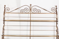 Freestanding Bakers Rack in Brass and Bronze with Black Laminate Cabinet