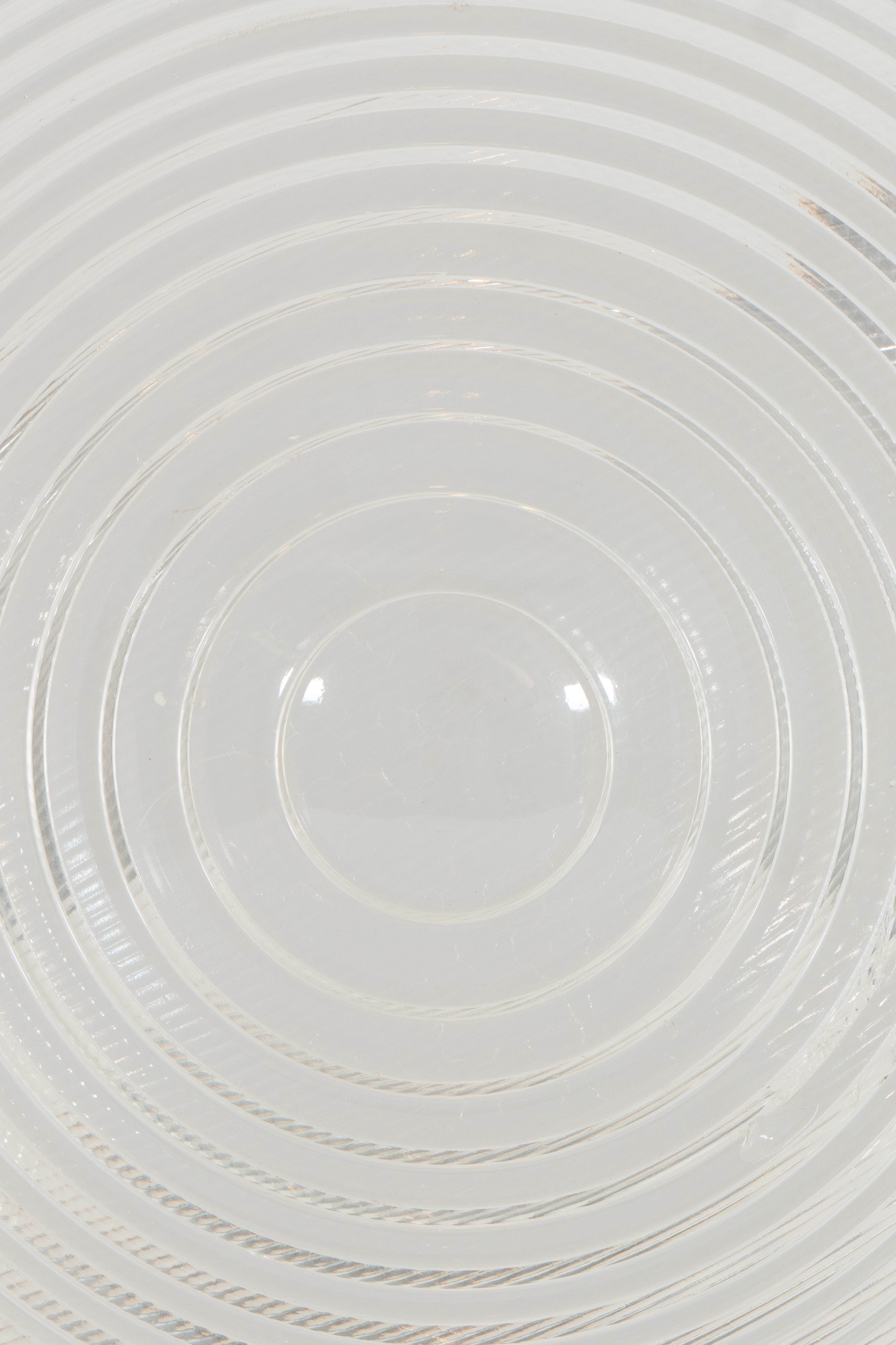Modern Round Optical Fresnel Lens in Borosilicate Glass on Display Stand
