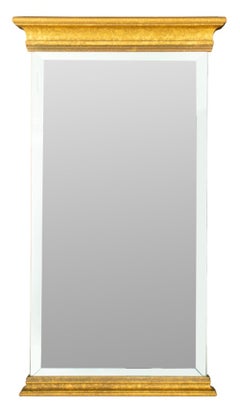 Neoclassical Style Giltwood Beveled Mirror With Carved Molding
