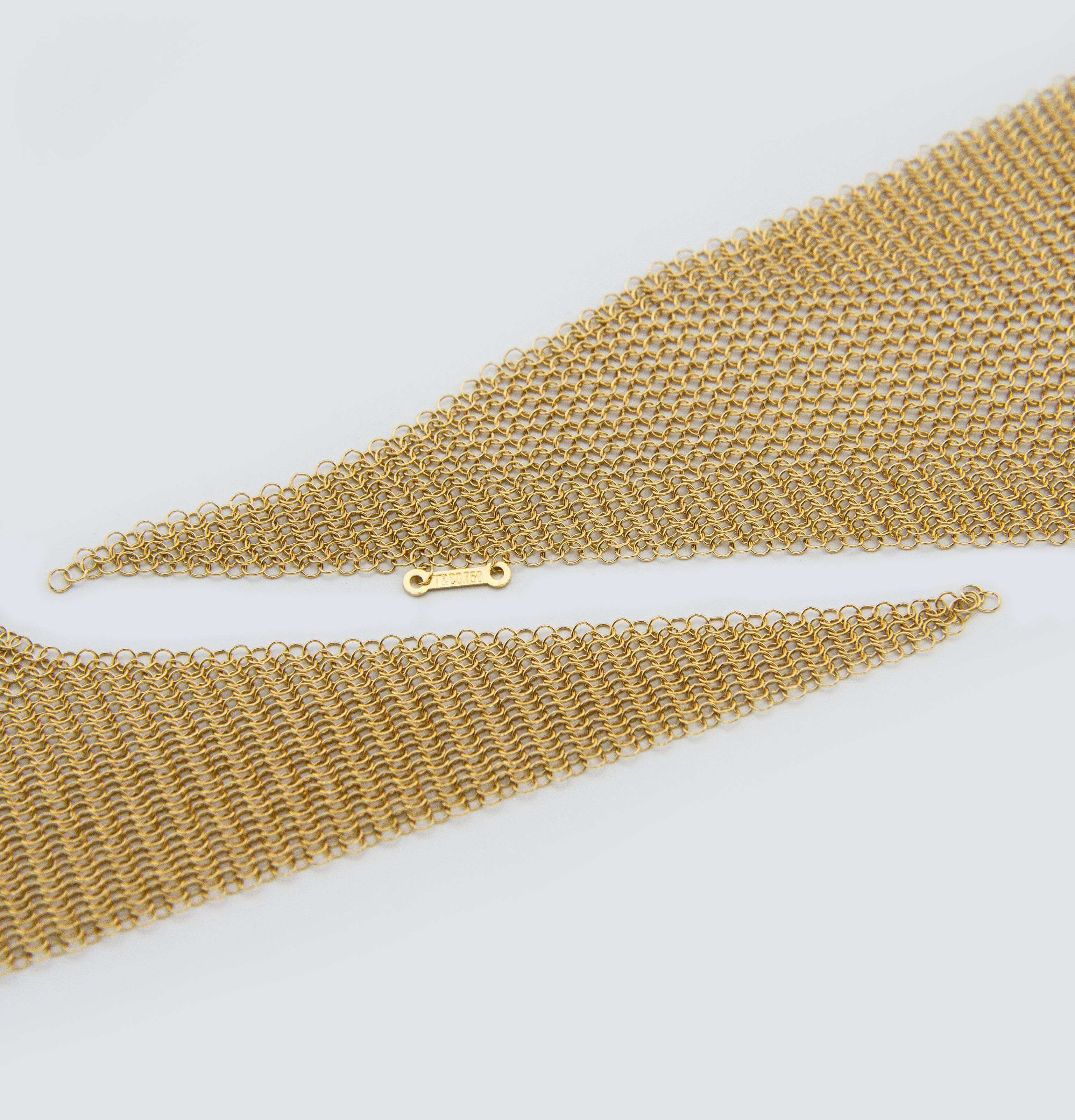 American Tiffany & Co. 'Elsa Peretti' Mesh Scarf Necklace in 18k Gold
