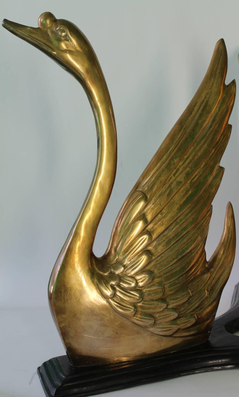 brass swan table