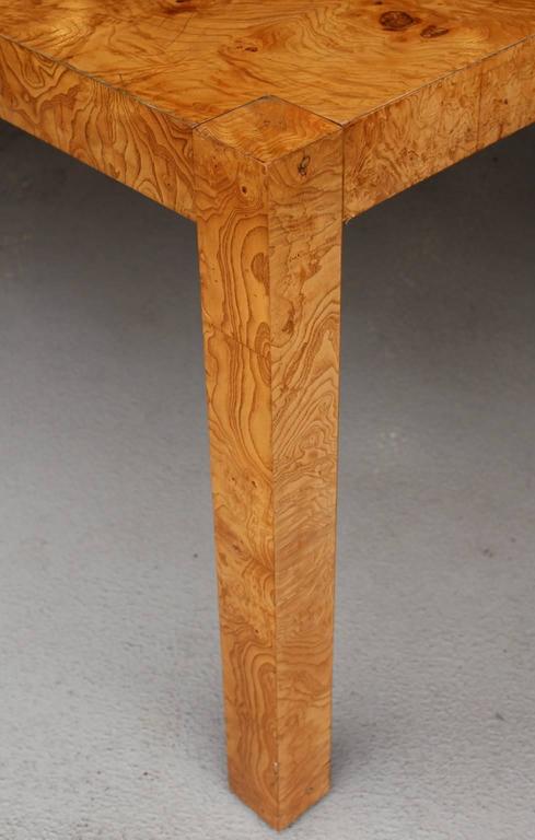 Milo Baughman Burl Wood Parsons Dining Table With Extension Leaves For Lane At 1stdibs