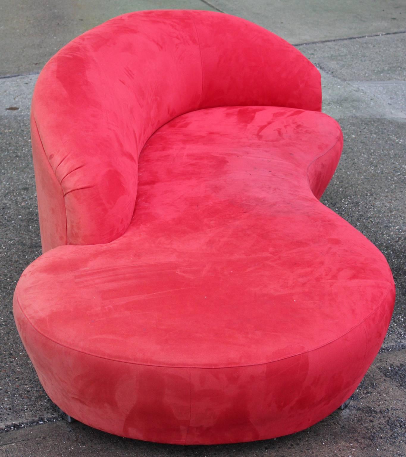 Vladimir Kagan Red Ultrasuede 'Cloud' Sofa 1
