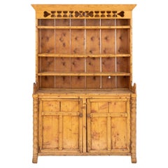 Vintage Scandinavian Provincial Style Cabinet and Hutch