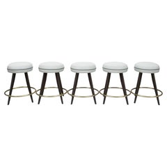 Set of Five French Mid-Century Modern Stools, 1950s