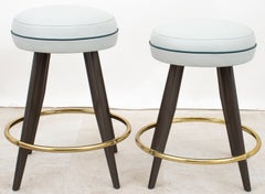 Fünfteiliges Set französischer Mid-Century-Modern-Hocker, 1950er Jahre