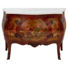 Louis XV Style Marble Top Gilt Metal Mounted and Kingwood Bombe Commode
