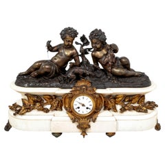 Napoleon III Gilt and Patinated Bronze Clock, France, 1870