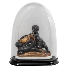 Clodion Cherub Figural Group Patinated Bronze Sculpture