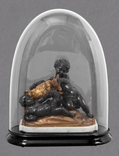 Clodion Cherub Figural Group Patinated Bronze Sculpture