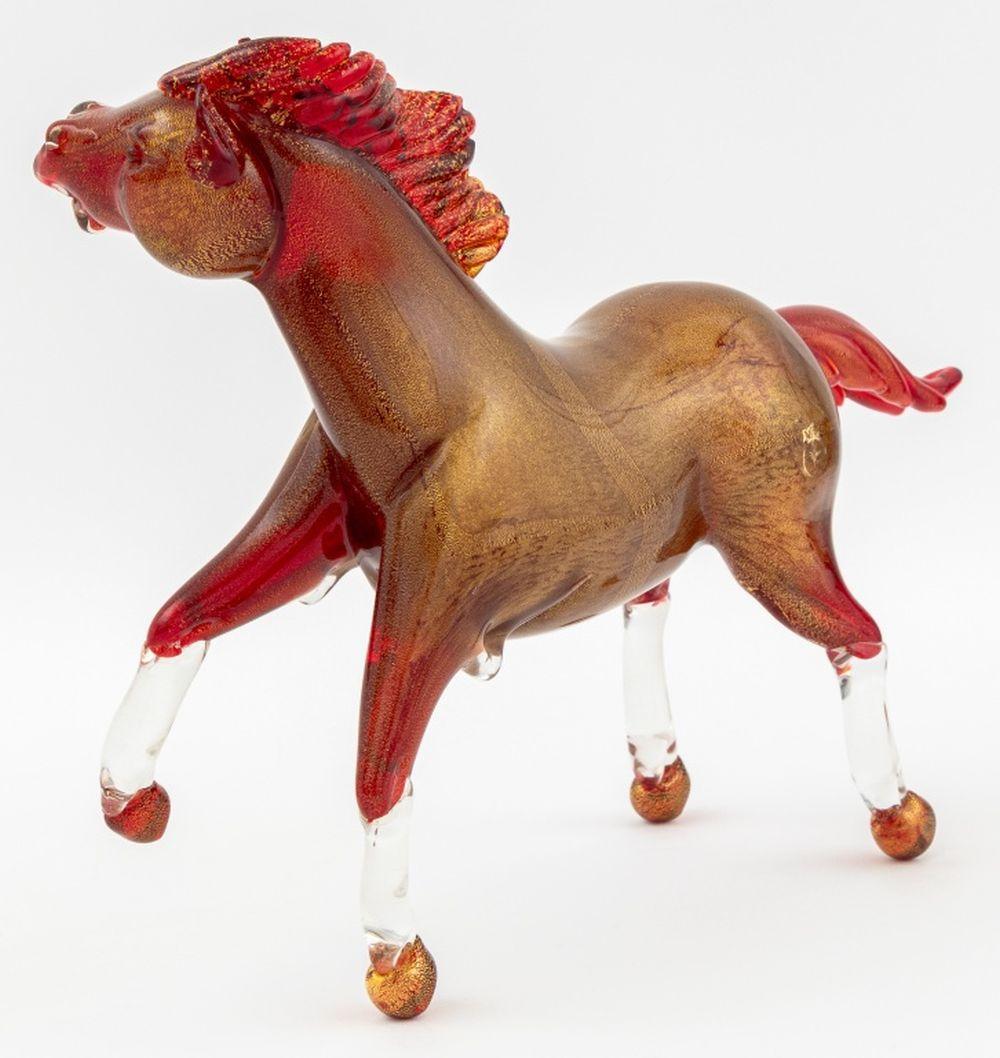 20ième siècle Cheval cabré en verre d'art vénitien de Murano en vente