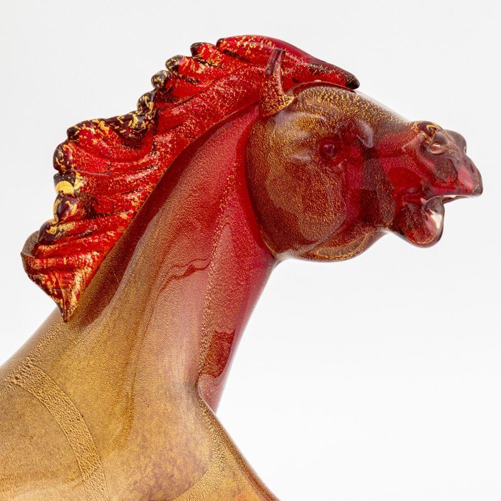 Moderne Cheval cabré en verre d'art vénitien de Murano en vente