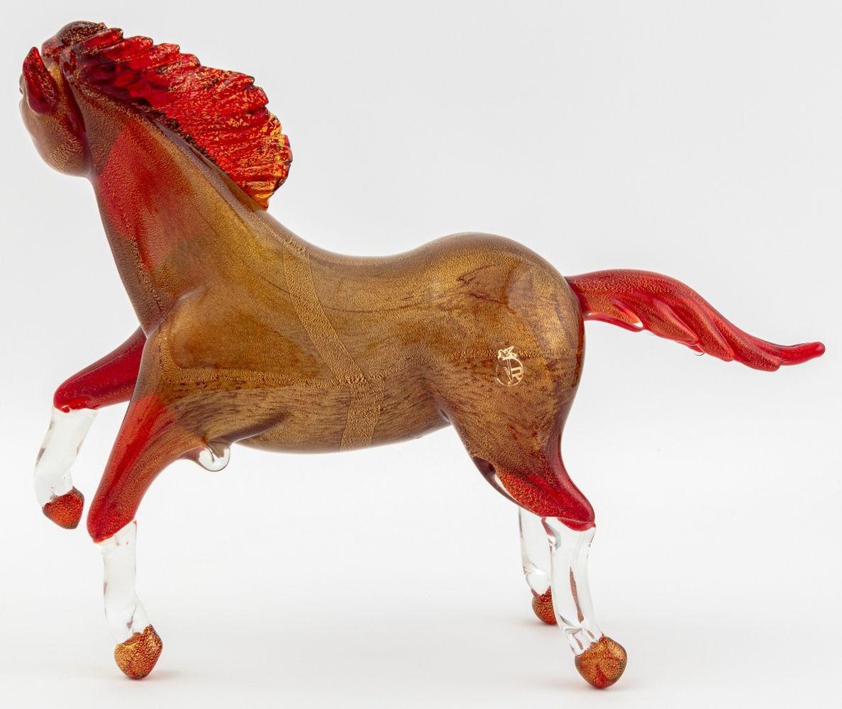 italien Cheval cabré en verre d'art vénitien de Murano en vente