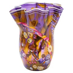 Vase à mouchoirs en verre d'art Paul Allen Counts