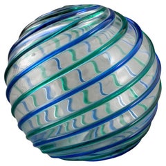 Vase sphérique en verre d'art de Murano Archimede Seguso