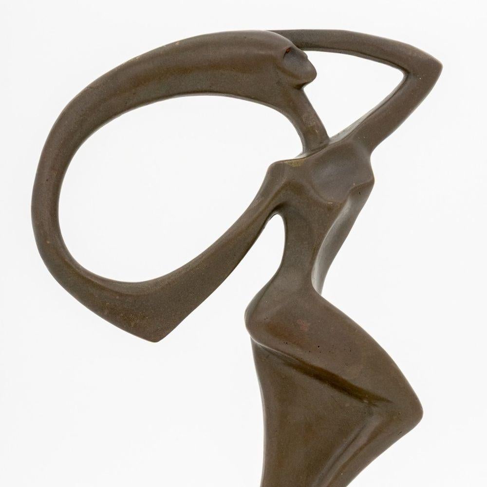 Moderno Scultura astratta moderna di bronzo femminile in piedi in vendita