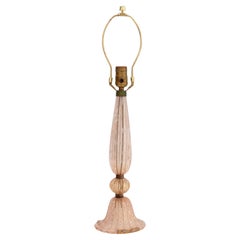 Lámpara de cristal rosa dorado de Murano atribuida a Barovier