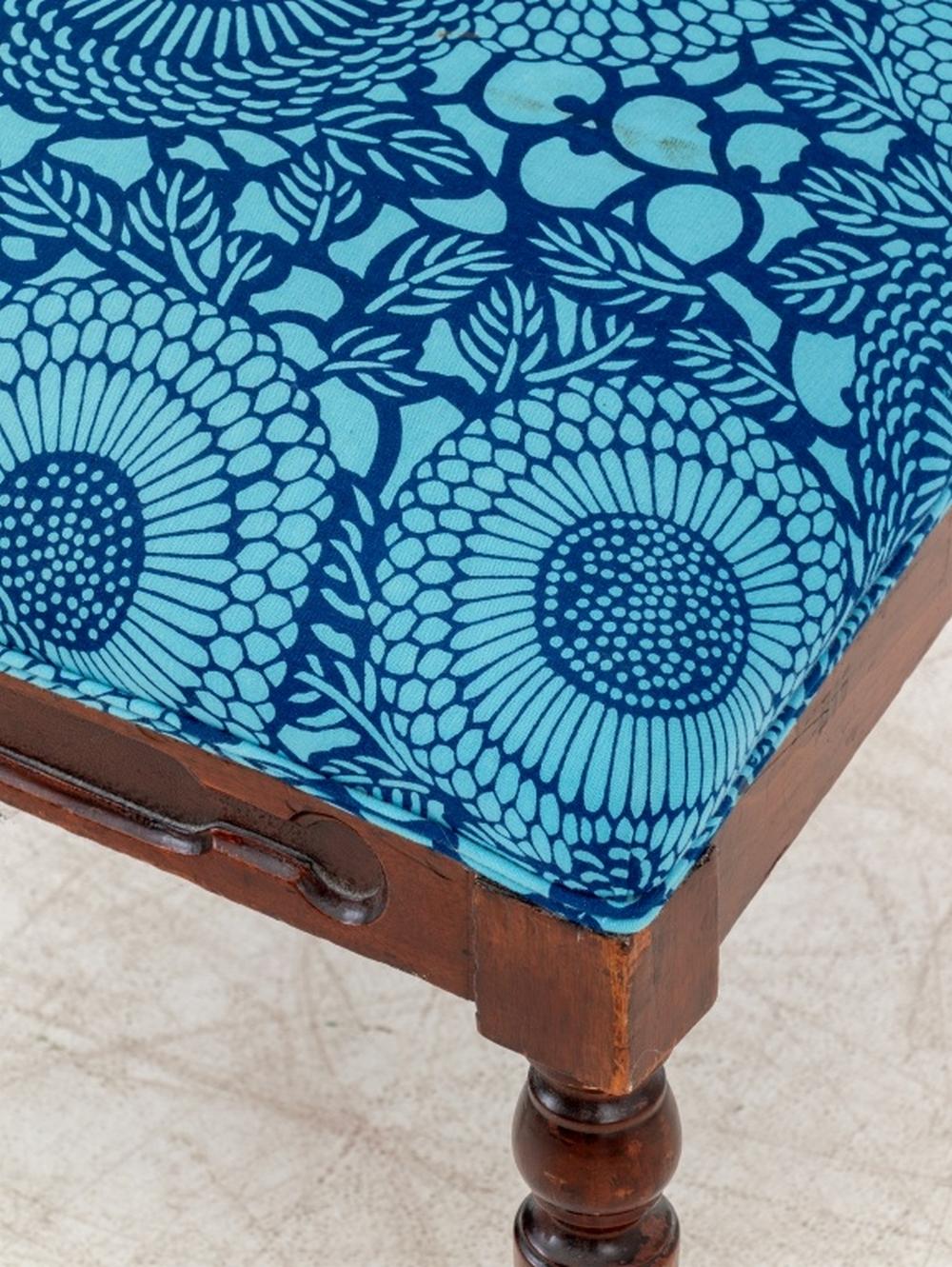 Fabric Gothic Revival Custom Upholstered Hall Chair For Sale