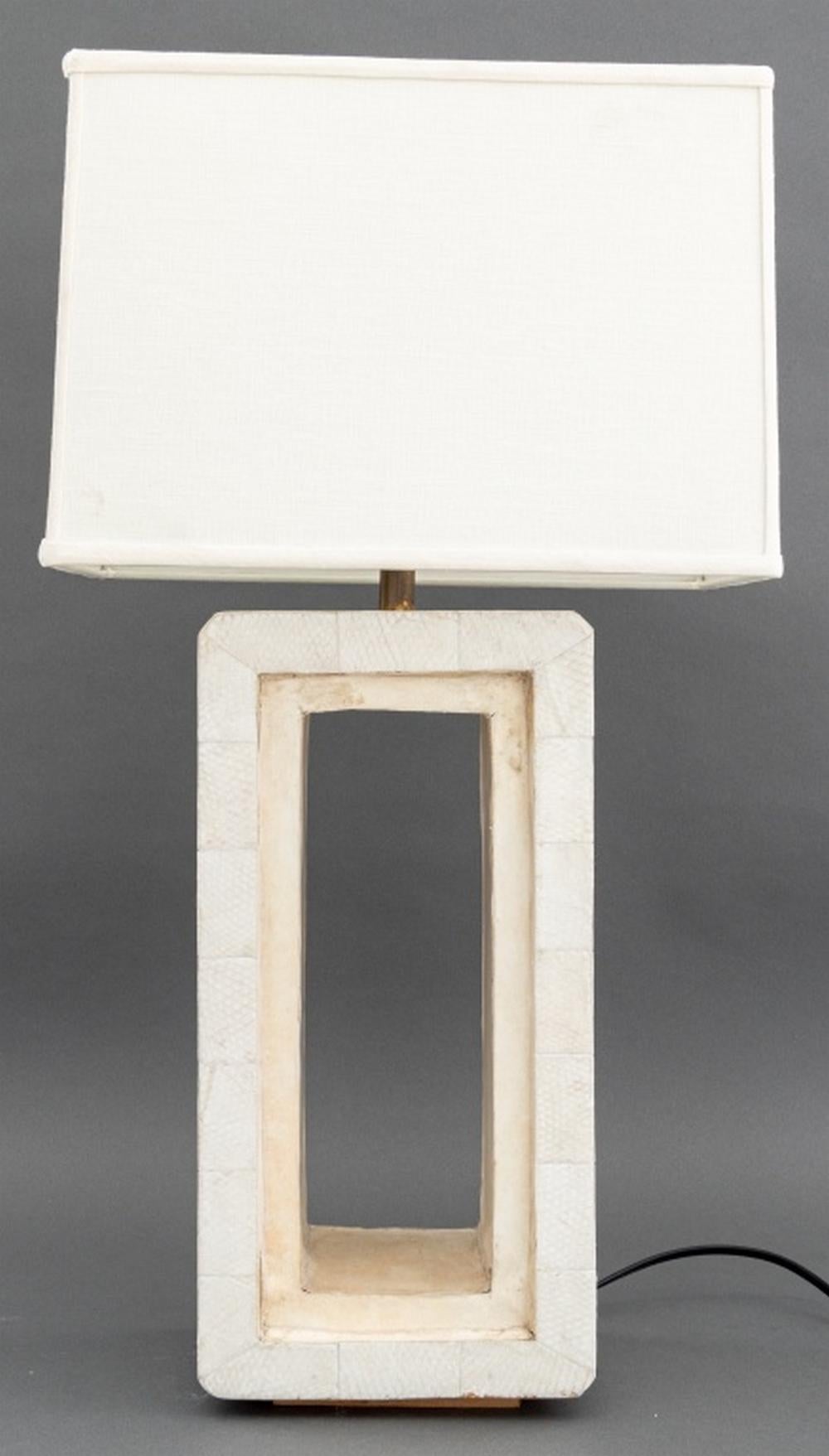 Linen R & Y Augousti Snakeskin Table Lamp For Sale