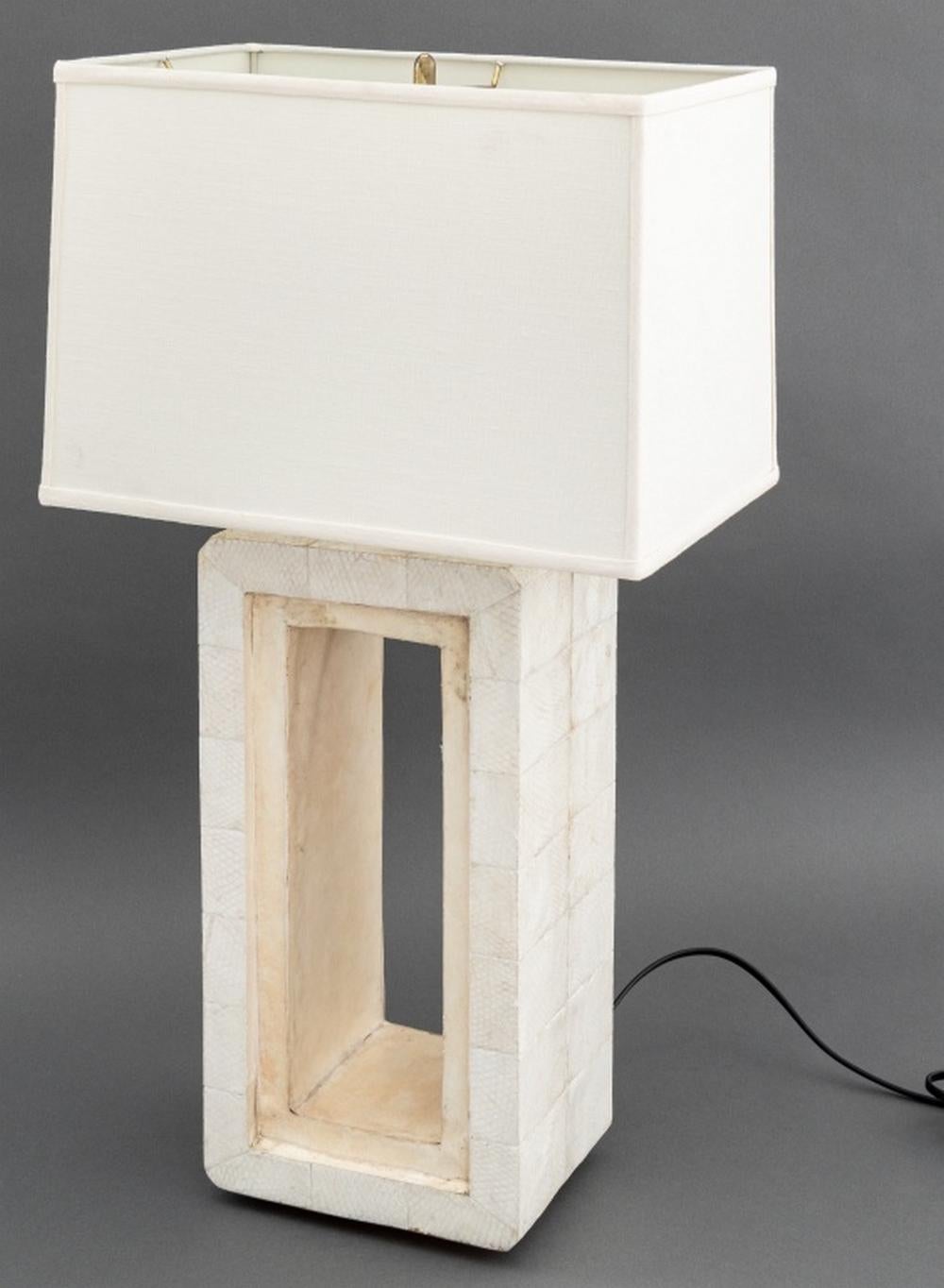 R & Y Augousti Snakeskin Table Lamp In Fair Condition For Sale In Astoria, NY