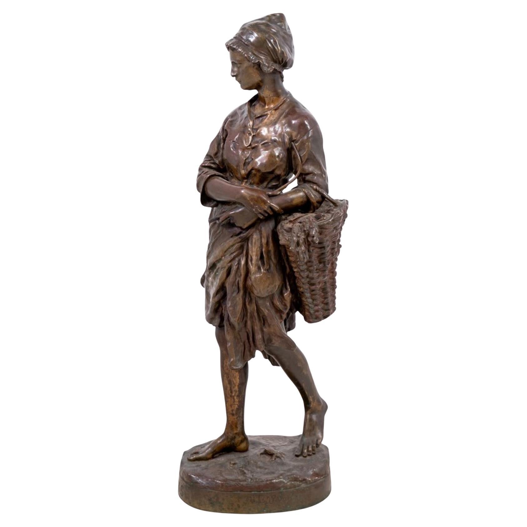 Jean-Baptiste Carpeaux "Puys" Patinated Bronze For Sale